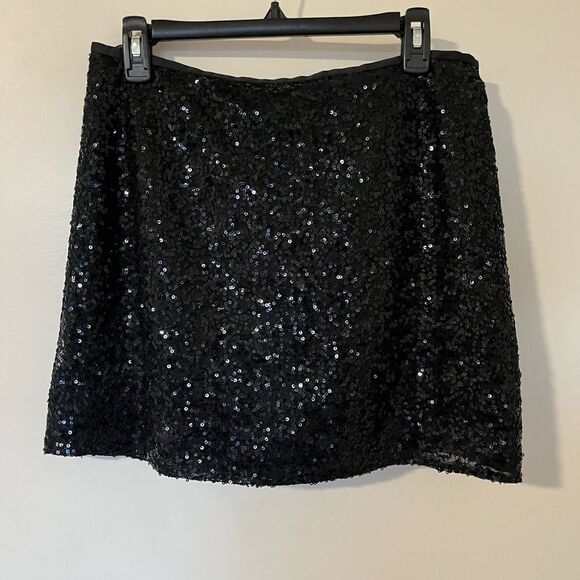 J. Crew Mini Skirt In Black Sequins Size 10 - Picture 3 of 6